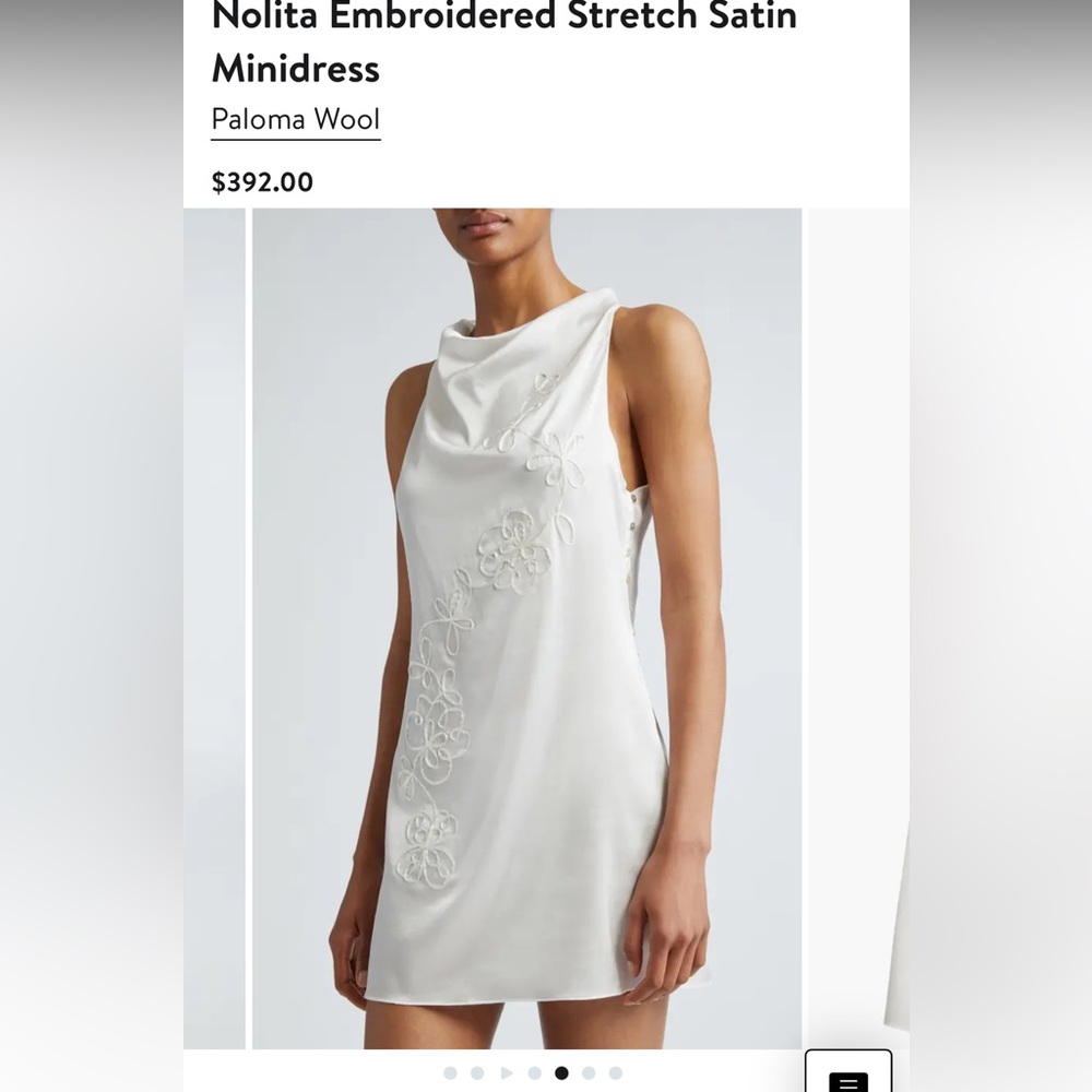 Nolita Embroidered Stretch Satin Mini Dress